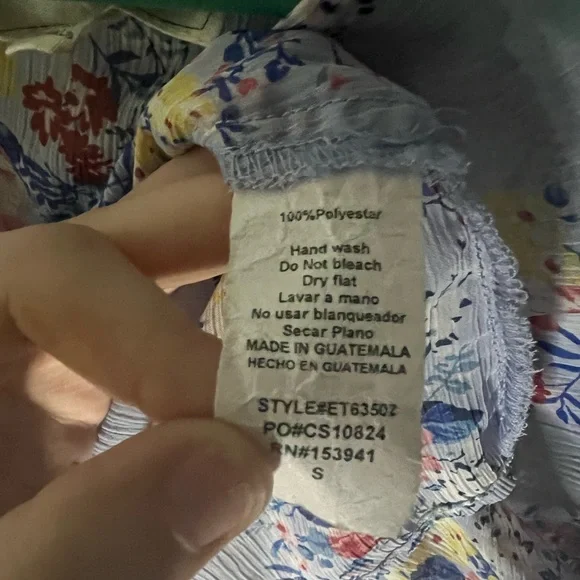 see-through floral top, size S, color blue - Picture 4 of 4